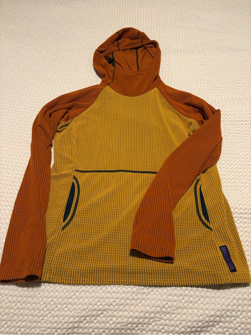 Melanzana women’s M hoodie, sunflower/pumpkin
